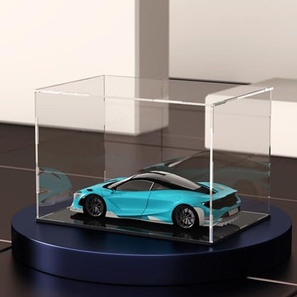 Acrylic Display Case for Mini Helmet and Model Cars, Clear Display Box with Thick Base and Lid for Protection and Displaying, 7.5x5.5x5.5-inch - size: 7.5"L x 5.5"W x 5.5"H