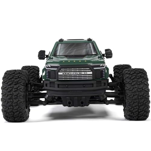 ARRMARC Truck 1/10 Big Rock 4X4 223S BLX BRUSHLESS Street Truck RTR (Batteries and Charger Not Included) with DSC, (Green), ARA4312V4T2 - color: Green