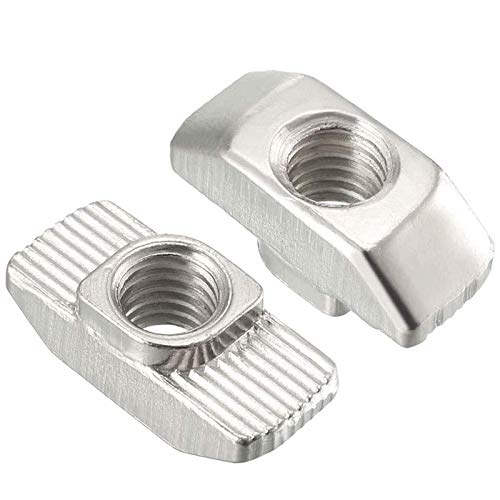 50pcs 4040 Series M6 Thread T Nuts Hammer Head Fastener Nut Sliding T-Nut,Nickel Plated Carbon Steel Nut for 40 Series Aluminum Extrusion Profile T Slot 8mm (4040 Series M6) - size: 4040 Series M6