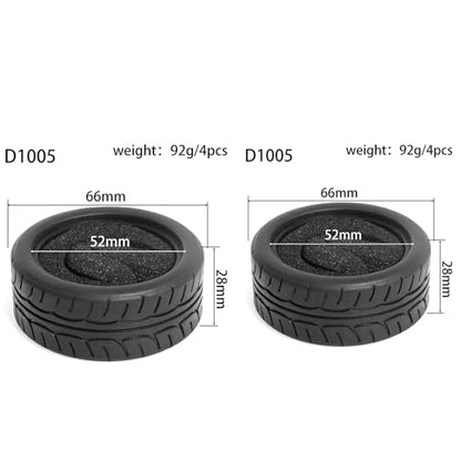 8pcs 1/10 RC Drift Tires 65 * 26mm for On Road Racing Car Drift RC Touring Car (Style B) - style: style B