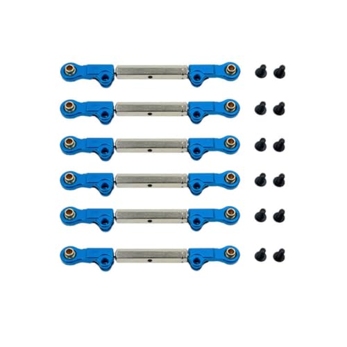 kowaku 6 Pieces Adjustable Turnbuckles with Rod Ends Anodized Adjustable Turnbuckles Turnbuckle Linkage Kit for Hobbyists, Chassis Tuning, Blue Silver - color: Blue Silver