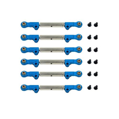 kowaku 6 Pieces Adjustable Turnbuckles with Rod Ends Anodized Adjustable Turnbuckles Turnbuckle Linkage Kit for Hobbyists, Chassis Tuning, Blue Silver - color: Blue Silver