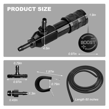 Manual Boost Controller Kit, 1-30 PSI Adjustable Closed Loop Turbo Chargers, Universal Aluminum Turbo Boost Controller for Most Petrol Diesel Engines, Car Accessories