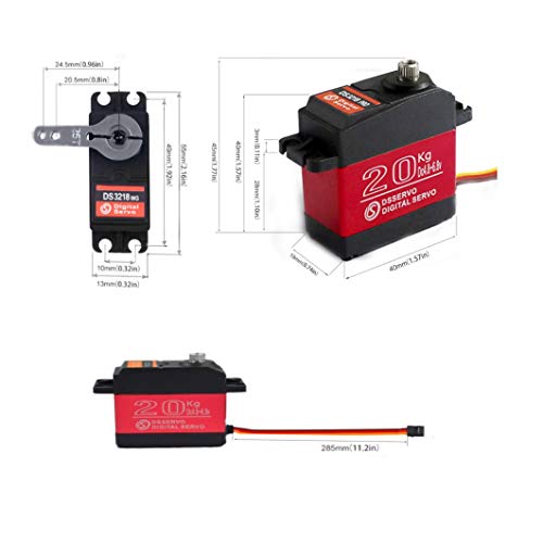 ZOSKAY Servo High Torque Metal Gear Standard Digital Servo 25KG/0.13S 6.8V for 1/8 1/10 RC Cars (20kg Control Angle 270)