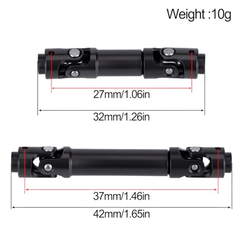 SCX30 Driveshaft Front Rear Drive Shaft for 1/30 Axial RC Crawler Upgrades (Stainless Steel, Black) - color: Driveshaft
