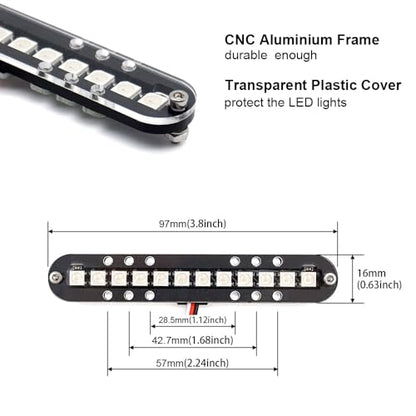 RC LED Light Bar Roof Lamp Headlight Tail Light Kit Bumper Light Compatible with Traxxas RC Car Truck Crawler Tamiya Losi HPI Rustler Axial Police Lights (100mm 2 Bar) - style: 100mm 2 Bar