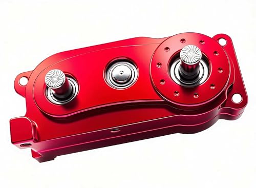 All-Metal Prefixal Gearbox Transfer Case Front Motor Transmission Upgrade 1/10 RC Crawler Axial SCX10 & SCX10 II 90046(Red)