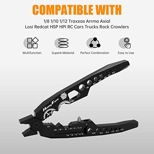 Metal Shock Absorber Pliers Rod Ball Clamp & Hex Bit Linkages Link Rod Ends Installing Tools Multi-Function RC Tool Combo Set for 1/8 1/10 RC Car