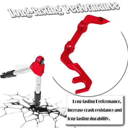 RC Front Tie Rods with Stabilizer Upgrades Part for 1/10 Slash 4X4 LCG,Alloy Aluminium Front Positive and Negative Teeth Pull Rod + Fixed Code Combination-Set,Red - color: Red - (Front Tie Rods)