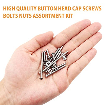 1560PCS M3 Bolts and Nuts Assortment, GTERNITY Metric M3x50/45/40/35/30/25/20/16/12/10/8/6/4 mm Cap Screws Assorted M3 Hex Socket Head Screws Nuts Washers Kit, 304 Stainless Steel - size: M3 1560 B