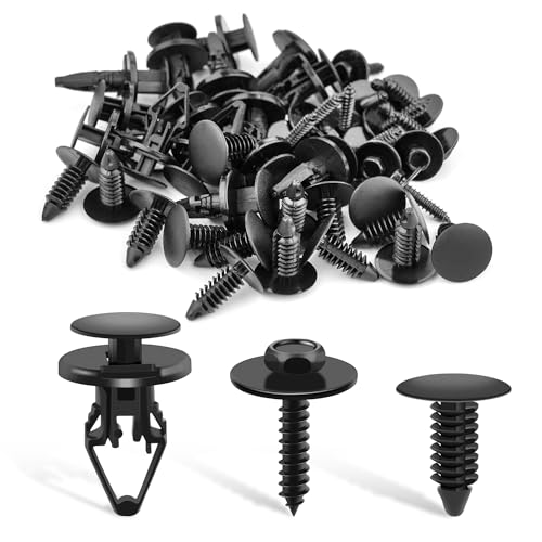 GOOACC 45Pcs Radiator Yoke, Fender & Bumper Shield Retainer Hex Head Tapping Screw Bumper Fascia Flares & Air Dam Retainer for Ford Buick Cadillac Dodge - color: 45Pcs Screw Clips