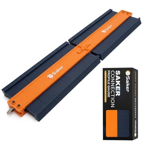 Saker Connection Profile Gauge-Adjustable Lock -Precisely Copy Irregular Shape Duplicator -Irregular Welding Woodworking Tracing - Must Have Tool for DIY Handyman, Construction - style: Connectable Orange and Blue（10+10inch）