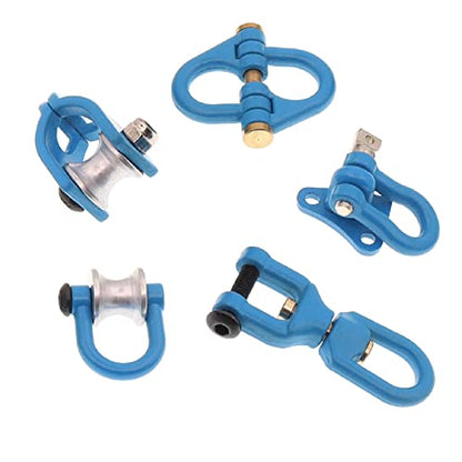 Metal Tow Hook Recovery Shackle Winch Pulley Ring Buckle Rescue Hook Horseshoe Buckle Compatible with 1/10 AXIAL SCX10 Wraith Capra TRX4 TRX6 D90 Redcat MST RC Car(Blue) - color: Blue