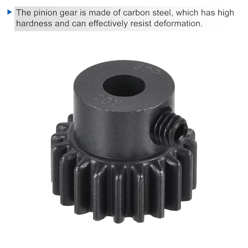 MECCANIXITY RC 32P Hardened Pinion Gear 5mm Shaft 20T Motor Gears Carbon Steel for RC Car Boat Drone - style: 20T