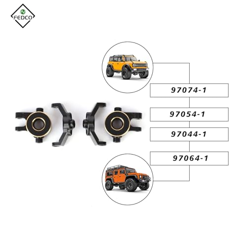 Brass TRX4M Steering Knuckles with Caster Blocks C-hubs Steering Set for TRX4M Upgrade Parts 1/18 RC Crawler