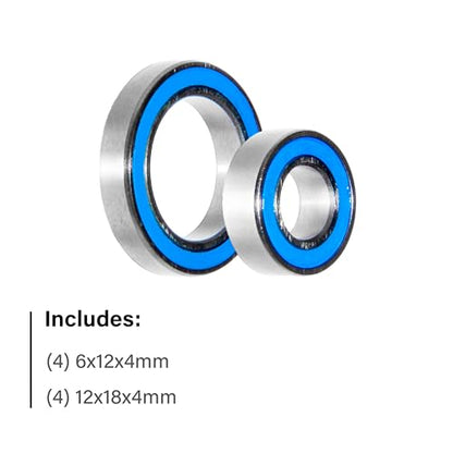 for 3s Arrma Big Rock Granite Senton Typhon 3S BLX Hubs Carriers Bearings Kit (8 Pcs)