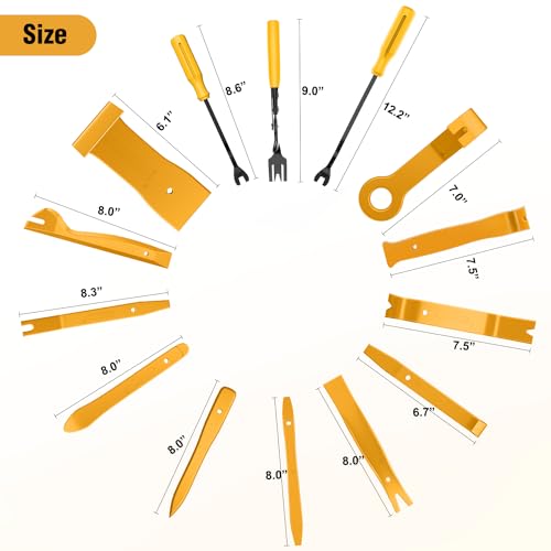 GOOACC 238Pcs Trim Removal Tool, Auto Push Pin Bumper Retainer Clip Set Fastener Terminal Remover Tool Adhesive Cable Clips Kit Car Panel Radio Removal Auto Clip Pliers, Yellow - color: 120Pcs Clips + 118 Remover Yellow