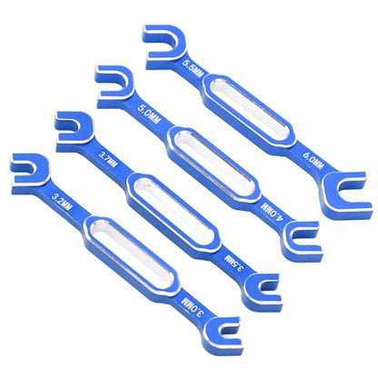 RC Car Maintenance Wrench Set Lightweight Aluminum Alloy Turnbuckle Nut Ball Joint Remover 4PCS for RC Vehicle Repair or Daily Maintenance (Blue) - color: Blue