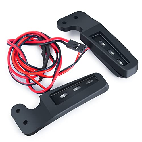 MORLORDY RC Front Bumper White LED Side Lights Headlight for 1/10 Scale RC Crawler Car TRX4 2021 Bronco Upgrades