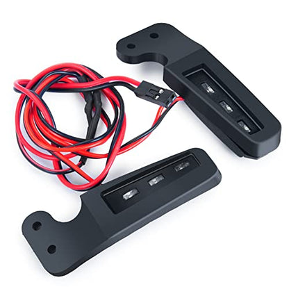 MORLORDY RC Front Bumper White LED Side Lights Headlight for 1/10 Scale RC Crawler Car TRX4 2021 Bronco Upgrades