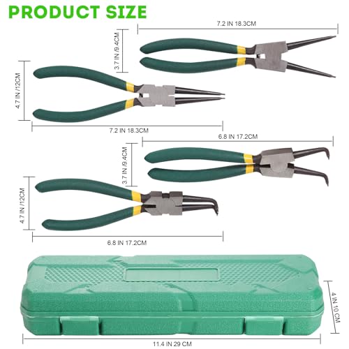 7-Inch Heavy Duty Snap Ring Pliers Set – Internal/External for Auto Repair
