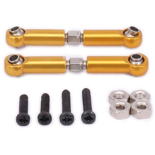 Replacement Part For 2PCS Front Upper Suspension Arm 44-55mm Tie Rod For Rc Hobby Model Car 1-12 12428 12423 Upgraded Parts Desert Buggy - (Color: Yellow) - color: Yellow