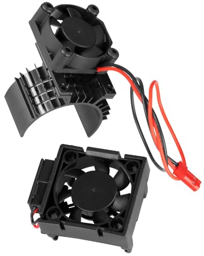 VXL-3s High Velocity Fan Heatsink Set Upgrades Part for 1/10 Slash/Rustler/Stampede VXL 4X4 2WD, ESC Motor Cooling Fan Hops Up,Black - color: Black/(for 2wd 4wd)
