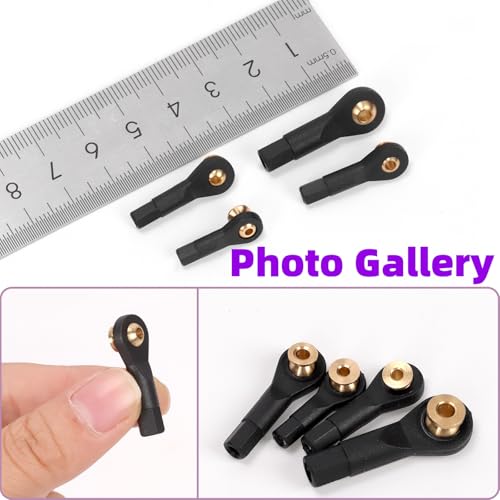 Swpeet 20Pcs 4 Sizes Link Rod End M2 M2.5 M3 Ball Joint Head Assortment Kit, Copper Ball Head Holder Tie Rod, Ball Head Tie Rod End Holder, Link Rod End Ball Joint for RC Car Robot