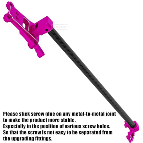 RC Chassis Brace Kit Upgrades Part for 1/10 Slash 4x4 LCG,Slash 4x4 LCG VXL,Rustler 4x4,Rustler 4x4 VXL,Alloy Aluminium w/Carbon Fibre Chassis Brace,Pink - color: Pink(1set)