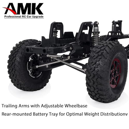 SCX10 Axle Upgrade Part, Twin I-Beam 2WD Pre-Runner Aluminum Suspension Conversion Kit for 1/10 RC Crawler Axial SCX10 I II 90046 90047 Axle Upgrade Part - color: Black