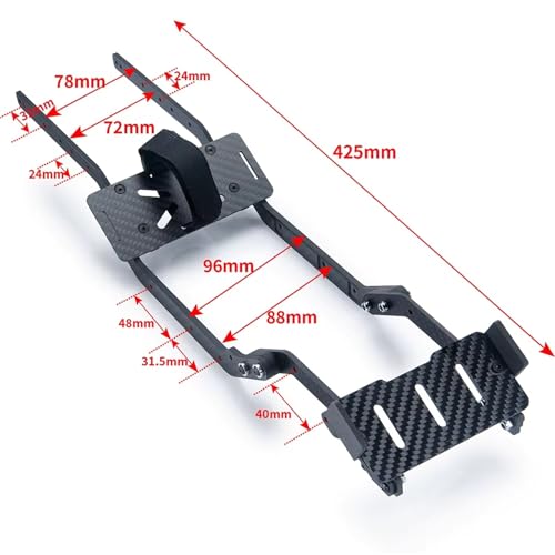 RC Cars Crawler Parts Compatible with TRX-4 1/10 RC Car Upgrade Parts ABS Girder Frame for Chassis Rails with Battery Tray Mount