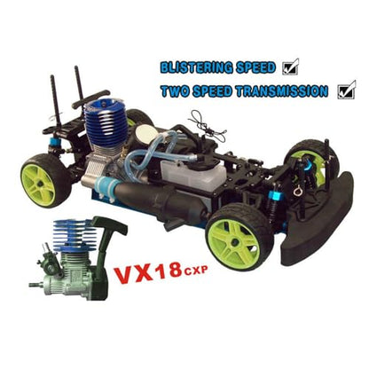 Nitro RC Cars for Adult 1/10 2.4G Professional Fast Drift Remote Control Car Two Speed Nitrogen Drive Truck 4WD 80KM/H Metal Chassis Gas Methanol Fuel Climbing Vehicle with Igniter (Black)