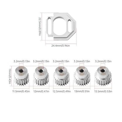 GLOBACT Chrome Steel 0.5M Gear 21-25T & Motor Mount for Typhon Mojave GROM