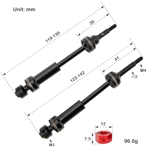 MEUS RACING Steel Front Rear Drive Shaft CVD Driveshaft Kit for 1/10 Traxxas Slash RC Car (for Old 4x4) - color: For Old 4x4