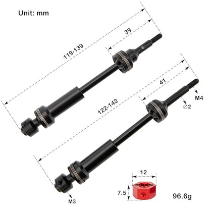 MEUS RACING Steel Front Rear Drive Shaft CVD Driveshaft Kit for 1/10 Traxxas Slash RC Car (for Old 4x4) - color: For Old 4x4