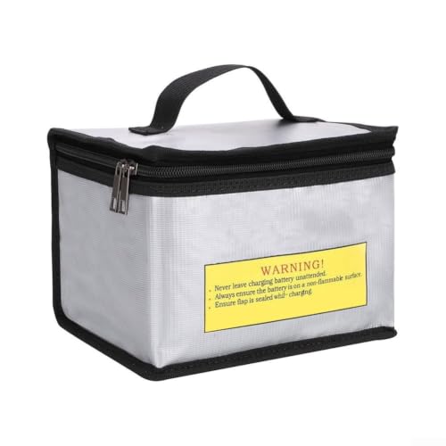 RC Fireproof and Waterproof Battery Safe Bag, Designed for LiPo for Charging and Carrying Batteries in Hobby Applications (White-A) - color: White-A