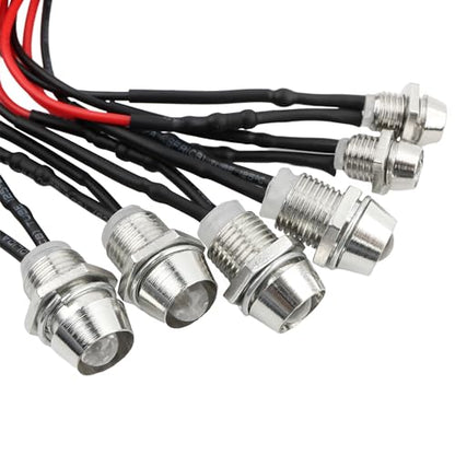 6 LEDs RC LED Light Headlights Taillight Kit Accessories Compatible with Traxxas HSP Tamiya Redcat RC4WD Axial SCX10 RC Cars Truck Tank Crawler(2 White 2 Blue 2 Red)