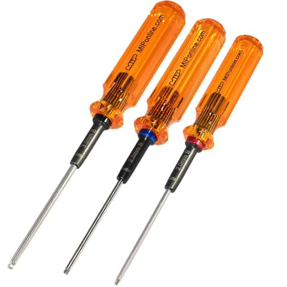MIP RC Ball End Hex Screwdriver Set 9606 – 3-Piece Tool Kit (2.0mm, 2.5mm, 3.0mm) for RC Cars, Helicopters, Drones, Boats – Precision Hexagon Allen Wrenches for RC Repair – Made in USA - style: Metric Ball End 2.0mm 2.5mm 3.0mm