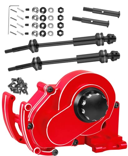Aluminum Transmission Gearbox & Drive Shaft Axles Upgrades Part for 1/10 Slash 2WD(VXL),Stampede 2WD(VXL) 2WD,Rustler 2WD(VXL),Red - color: Red - (Transmission Gearbox & Drive Shaft)