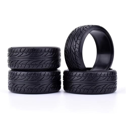 for Tamiya for HPI for Redcat for Racing for HSP for 1/10 On-Road for Racing 4Pcs Flat Medium Grain Drift Tires 26mm Plastic Hard Tyres RC Vehicle Wheels Tires