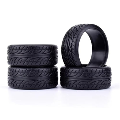 for Tamiya for HPI for Redcat for Racing for HSP for 1/10 On-Road for Racing 4Pcs Flat Medium Grain Drift Tires 26mm Plastic Hard Tyres RC Vehicle Wheels Tires