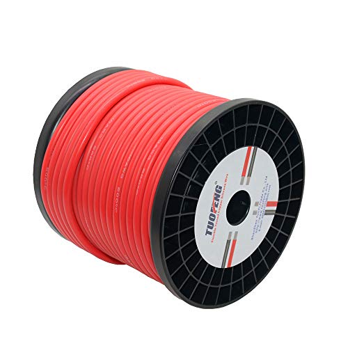 TUOFENG 10 AWG Silicone Wire 90 Feet Red Wire 10 Gauge | Stranded Wires, Ultra Flexible, Tinned Copper Wire, High Temperature Resistance - size: 10 AWG single Red wire 90ft