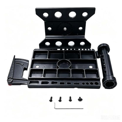 RC Car Work Stand Repair Workstation 360 Degree Rotation Lift Lower w/Screw Tray Tools for 1/10 1/12 1/16 Scale Wltoys HBX Traxxas RC car etc