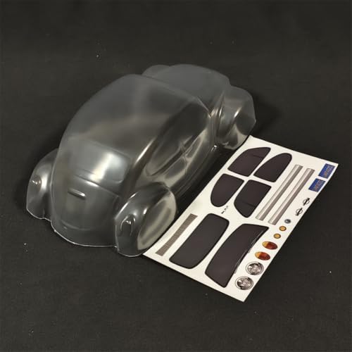 SANTAIZI 1/18 Scale Beetle Clear Body Shell Replacement for MT and Short Course Car Width 95mm with Decal Sheet (18JKCTG-T)