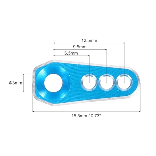 MECCANIXITY Aluminum Alloy 1/18 25T Steering Servo Arm Horn Sky Blue for DIY RC Car/Boat/Airplane Boat Accessories 2 Pcs - color: Sky Blue