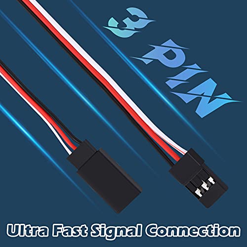 Frienda 15 Pieces 3-pin Servo Extension Cables Servo Extension Cord Male to Female Rc Wire Cable Connectors Compatible with Rc Jr Futaba Car Airplanes(11.8 Inch) - size: 11.8 inches