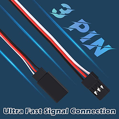 Frienda 15 Pieces 3-pin Servo Extension Cables Servo Extension Cord Male to Female Rc Wire Cable Connectors Compatible with Rc Jr Futaba Car Airplanes(3.9'', 5.9'', 11.8'', 19.7'', 23.6'') - size: 3.9'', 5.9'', 11.8'', 19.7'', 23.6''