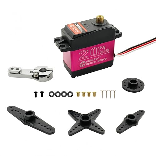 20KG DS3218 Digital Servo 270 Degree Waterproof Full Metal Gear with 25T Servo Arm for 1/8 1/10 RC Car Mechanical Arm Fittings Boat - style: 20kg（270°）