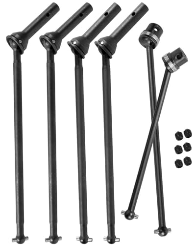 Driveshaft Axles & Center Dogbone Upgrades Part for 1/8 Kraton 6s Blx,#45 Steel Front Rear Driveshaft CVD Axles,Black - color: Black for Parts
