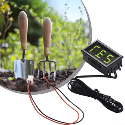 Digital Temperature Meter with Probe, LED Display DC 5-12V Car Temperature Panel Meter Gauge -50~110°C Temperature Gauge Sensor(Green) - color: Green